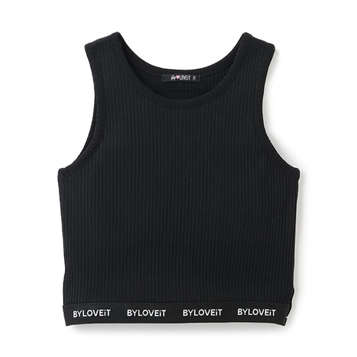 Padded Cropped Tank,Black, medium image number 0