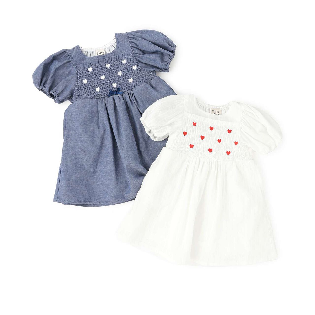 Heart Embroidery One-Piece Dress,Navy, large image number 9