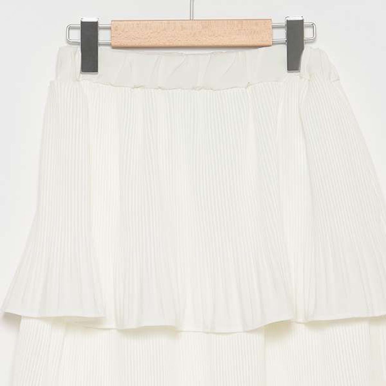 Pleated Tiered Skirt,Off white, large image number 2