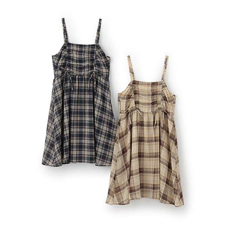 Drawstring Jumper Skirt,Beige, medium image number 2