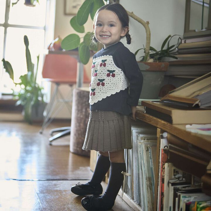 Knit Pleated Skirt,Ivory, medium image number 2