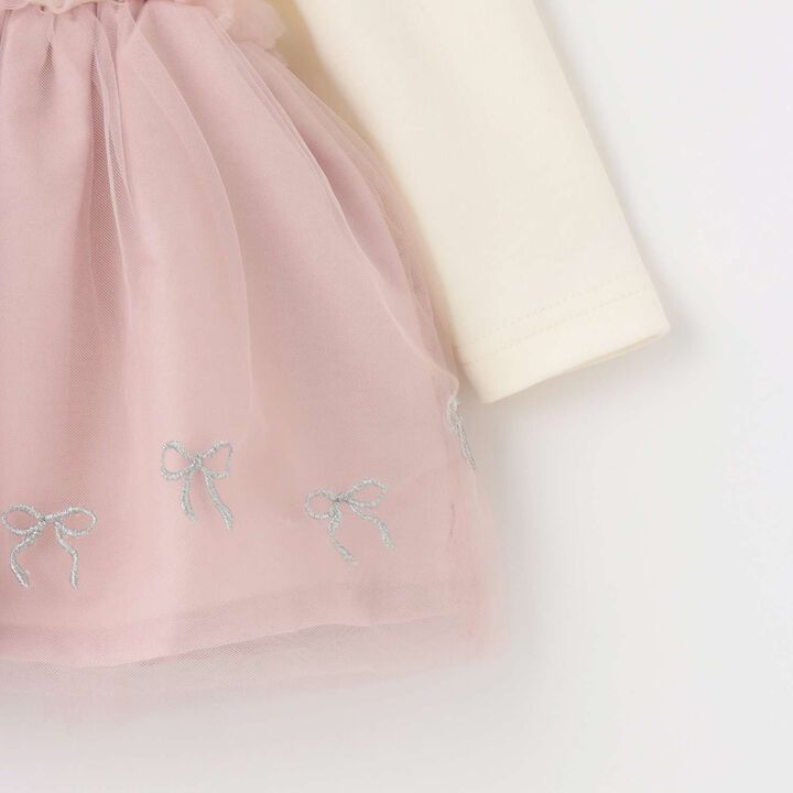 Ribbon Embroidery Tulle Docking Tunic,Charcoal gray, medium image number 3