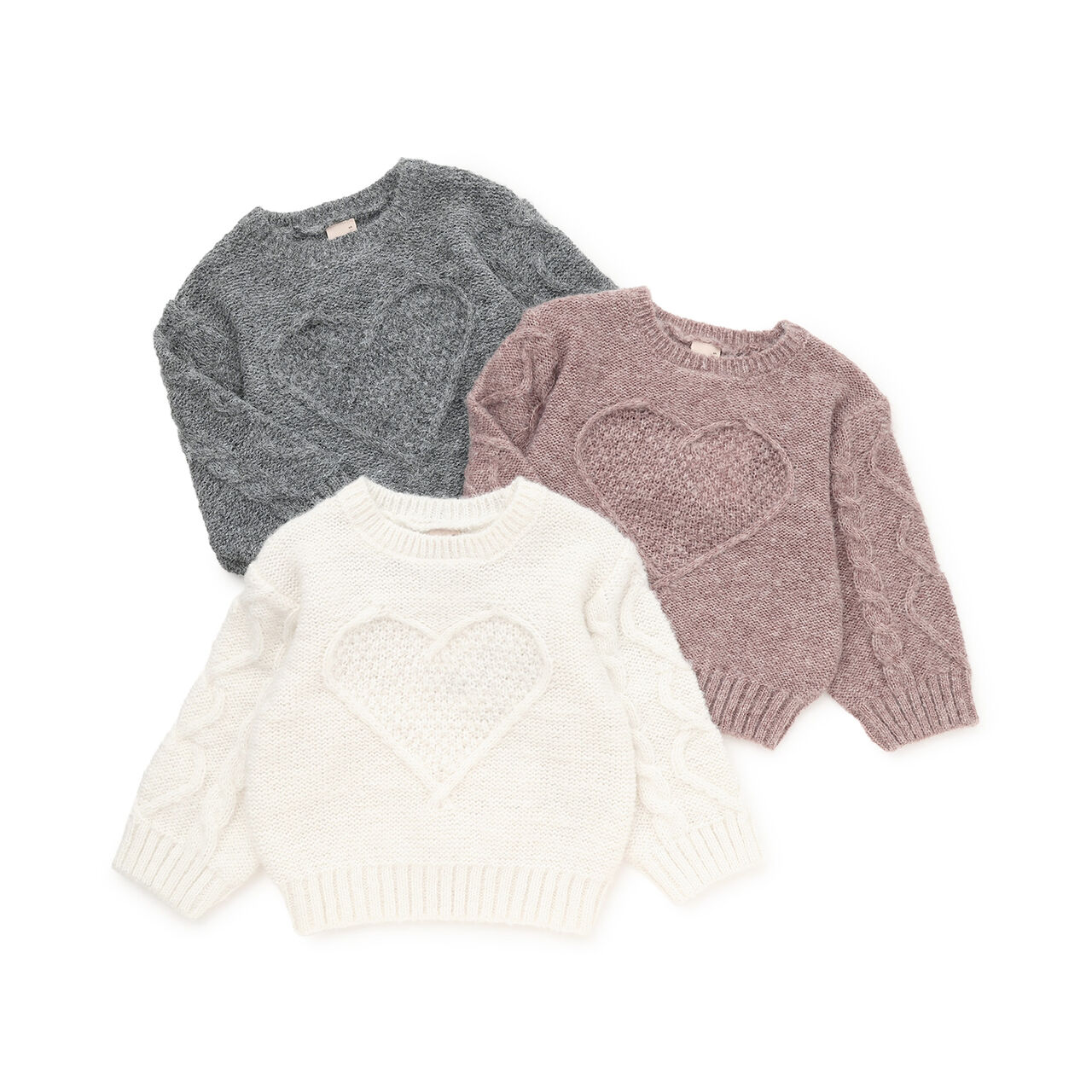 Link Heart Cable Knit,Top gray, large image number 15