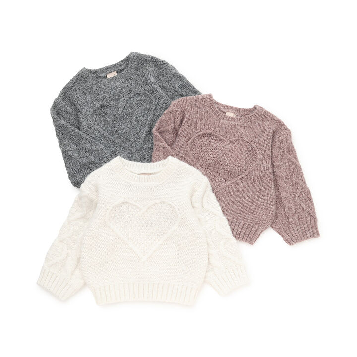 Link Heart Cable Knit,Top gray, medium image number 15