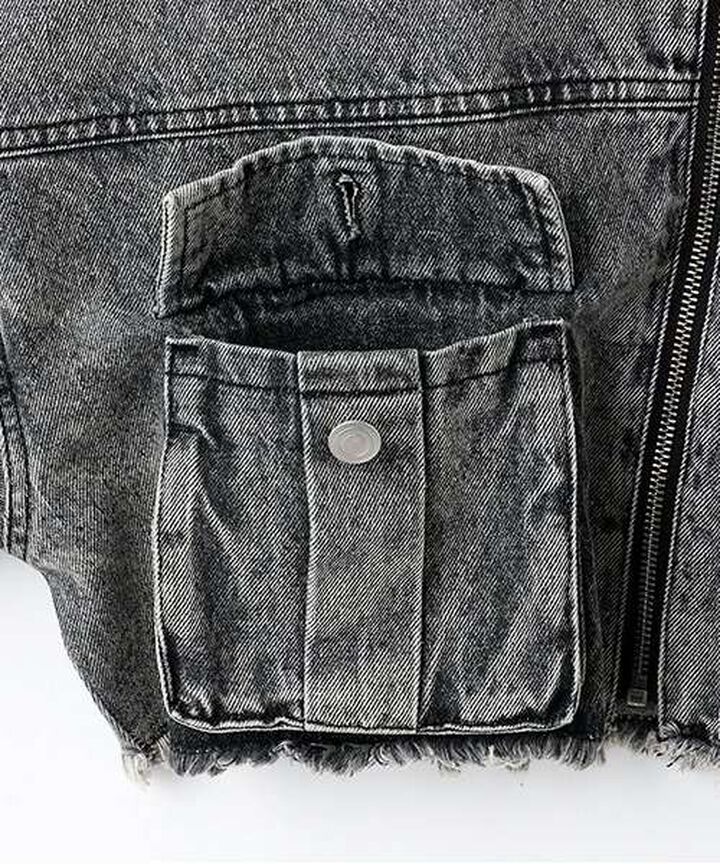 Denim Short Jacket,Gray, medium image number 11