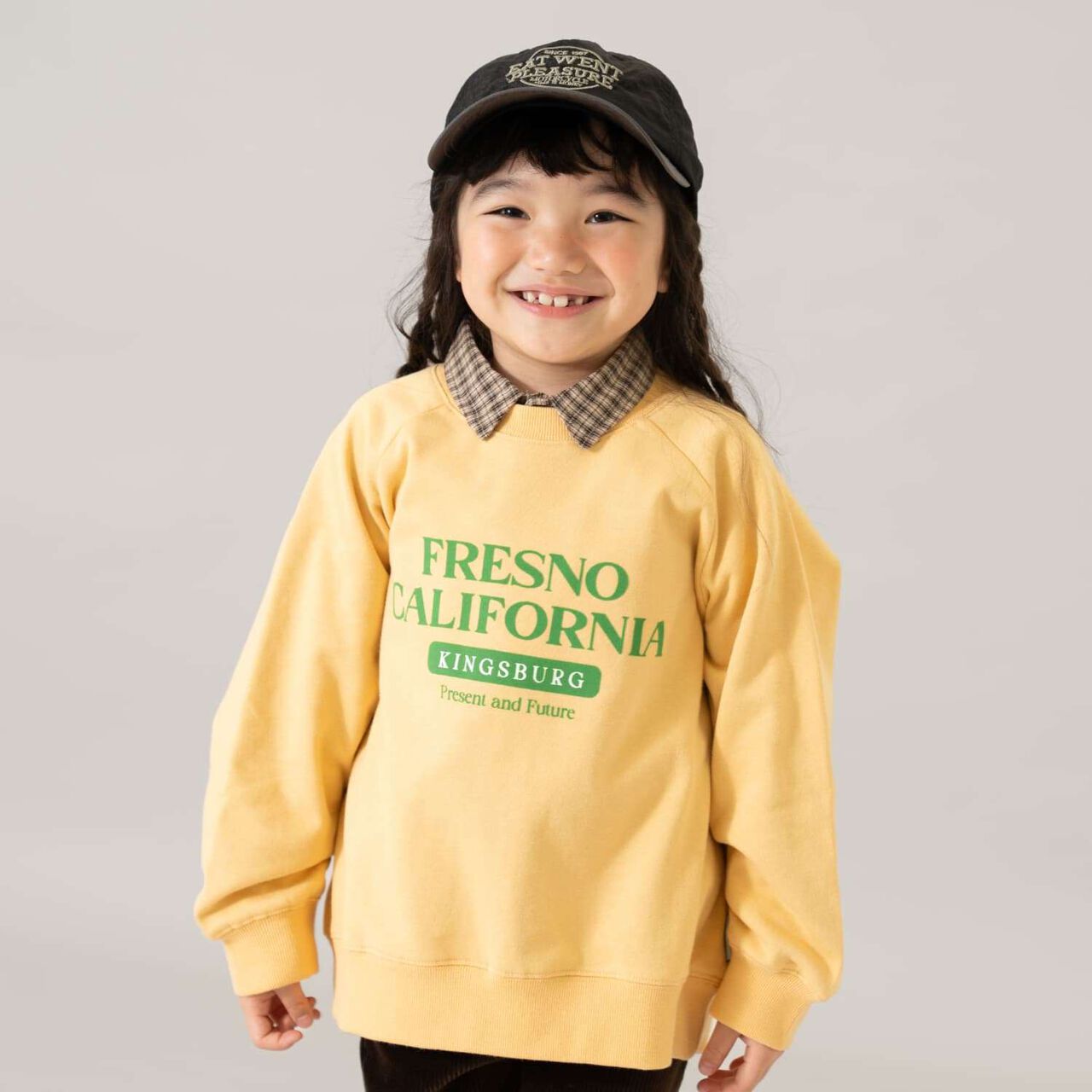 [365D.] [Matching with Dad] Raglan Sweatshirt Assortment Logo Pullover,Yellow, large image number 0
