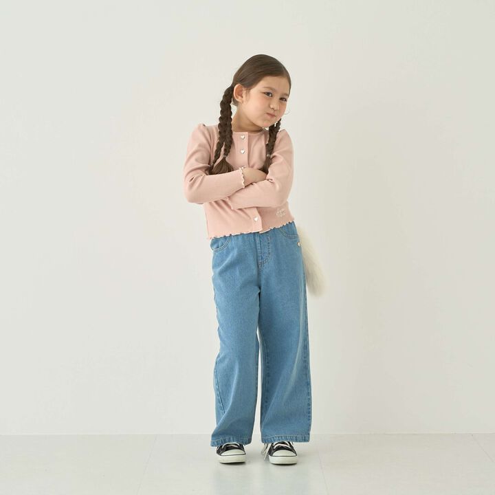 [Recommended for School] Back Ribbon Wide Pants for Girls [Kids' Clothing],Sax blue, medium image number 8