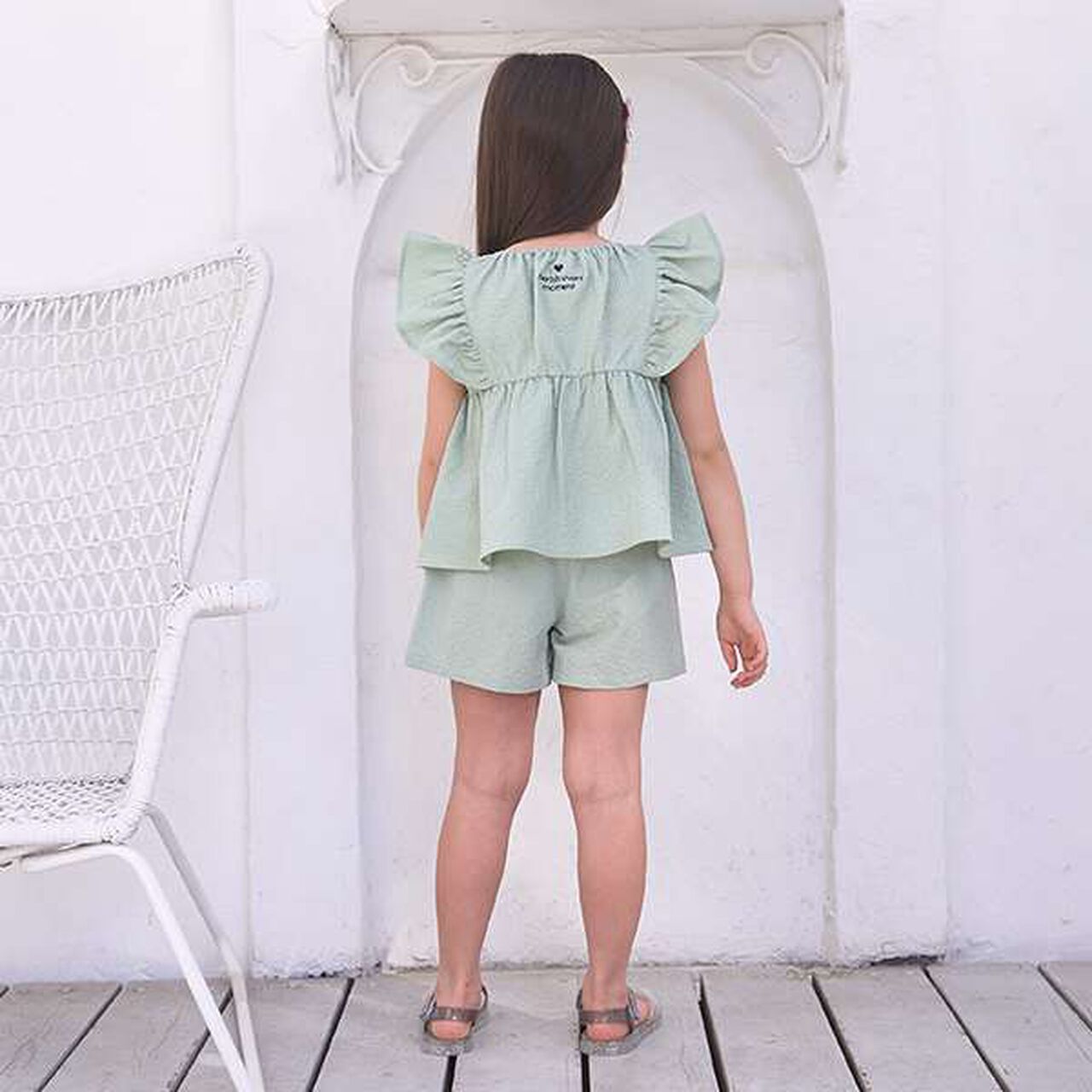 [Set Up Compatible] Frill Peplum Blouse,Light blue, large image number 10