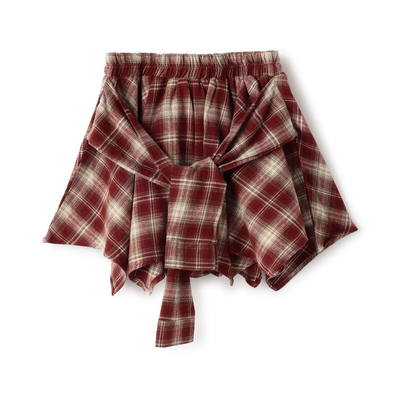 [LTXC] Waist Wrap Style Checkered Culottes,Black, large image number 6