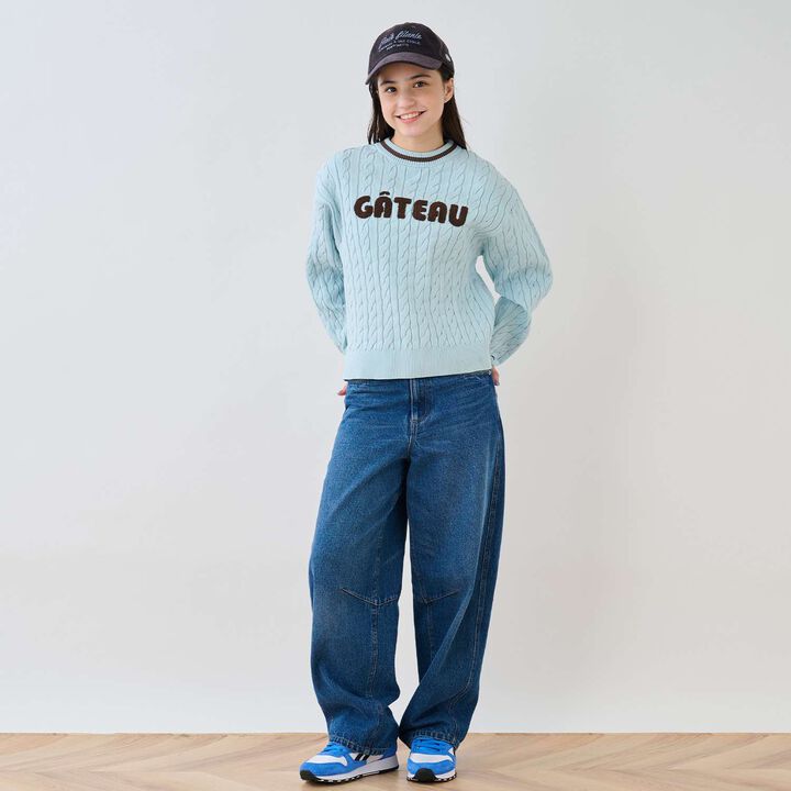 Sagara Logo Cable Knitwear[Available in 130cm],Sax blue, medium image number 9