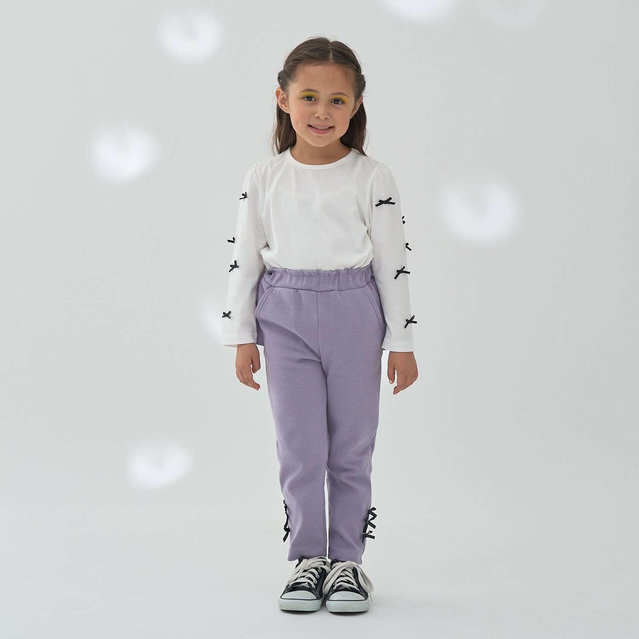 Tomo Pants Back Frill Hem Ribbon Pants,Light gray, large image number 23