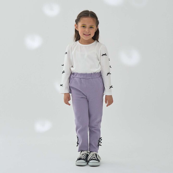 Tomo Pants Back Frill Hem Ribbon Pants,Light gray, medium image number 23