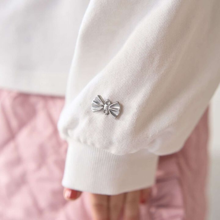 Goodbye Pills Fleece Side Gathered Logo Sweatshirt,Lavender, medium image number 16