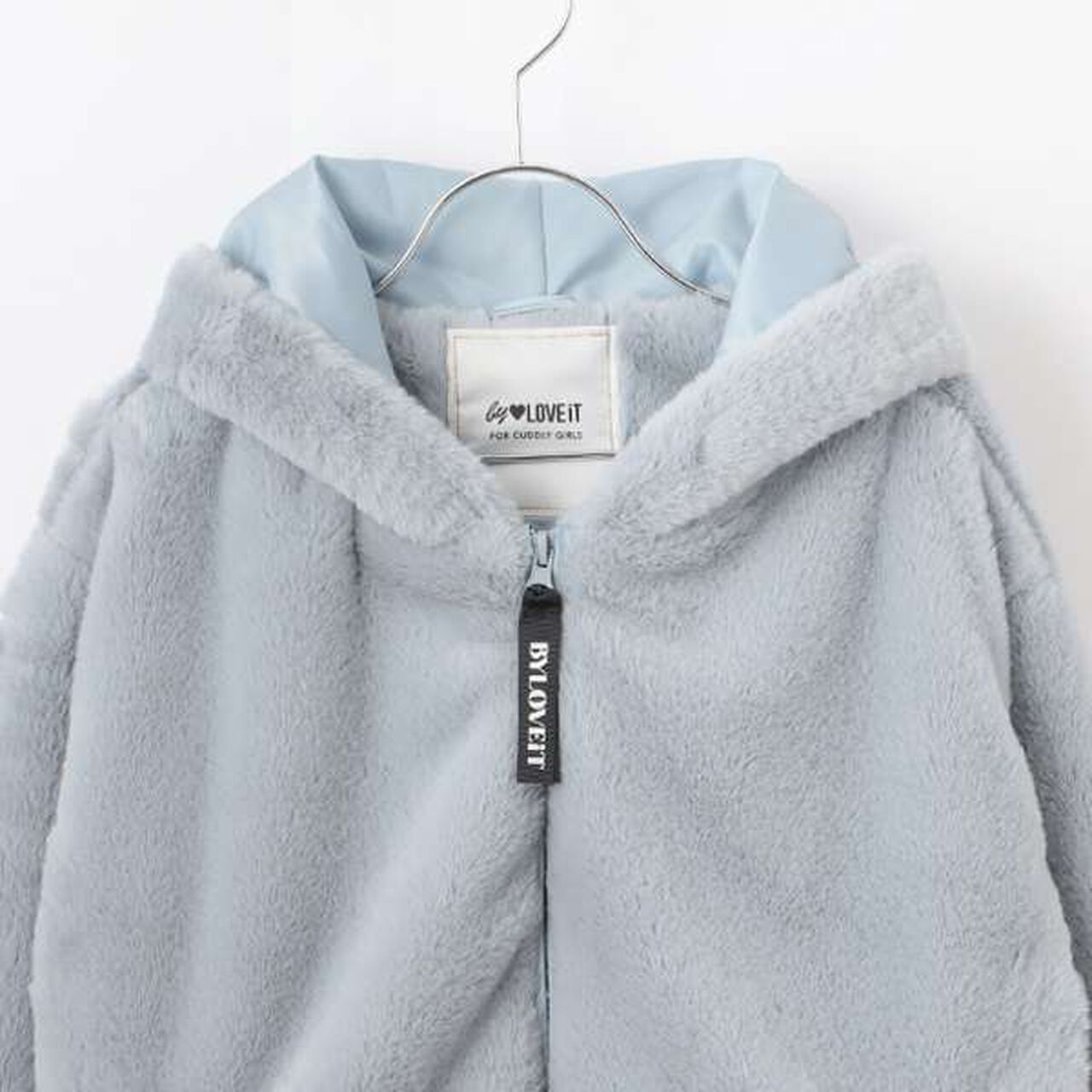 Bear Ear Fleece Jacket,Blue gray, large image number 2
