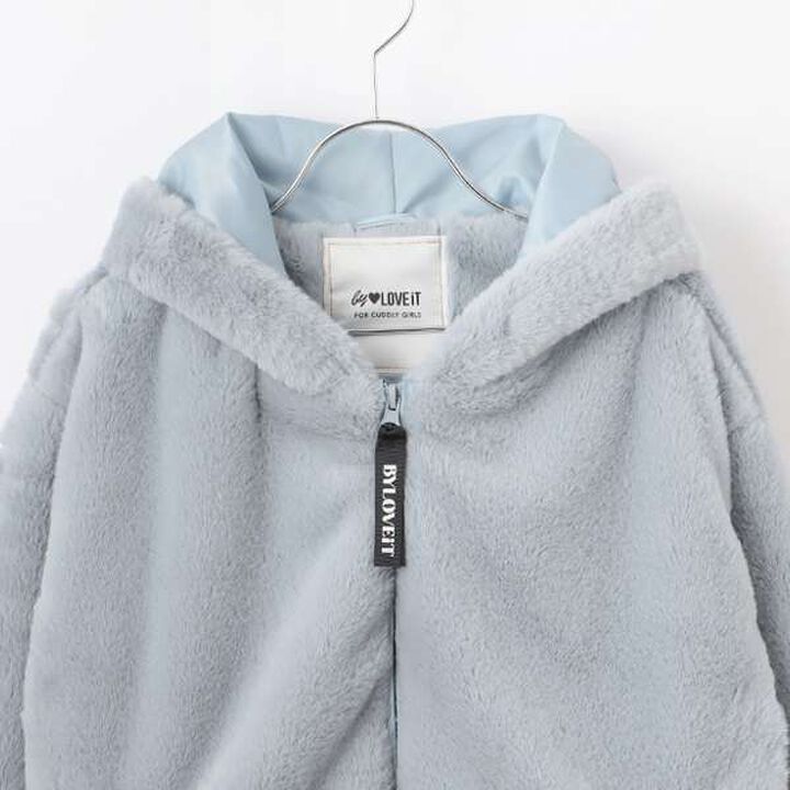 Bear Ear Fleece Jacket,Blue gray, medium image number 2