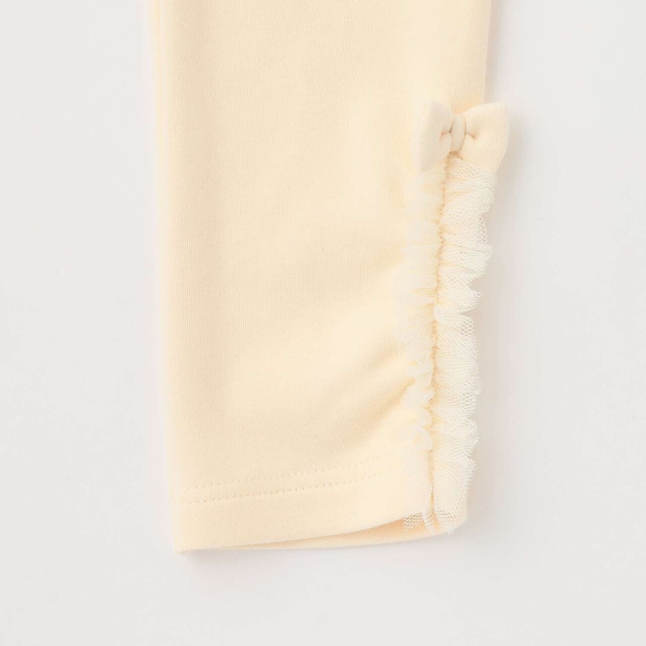 Side Frill Smooth Wool Lined Leggings,Black, large image number 3