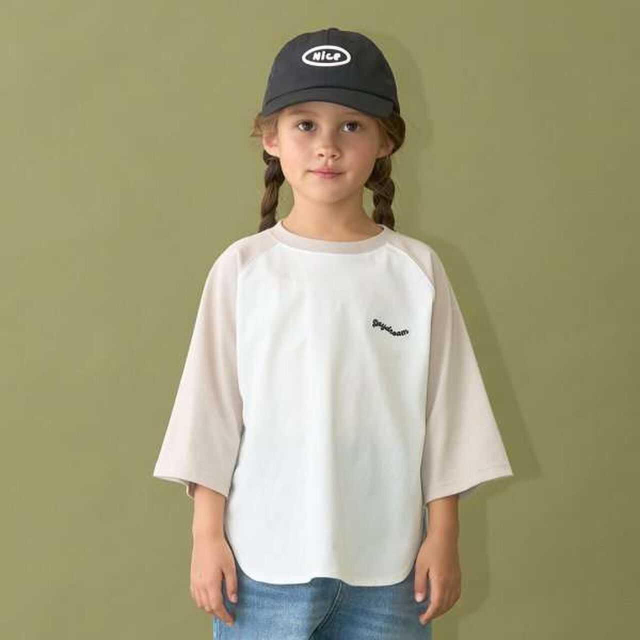 [Comfortable Jersey] Oversized 3/4 Sleeve Raglan T-Shirt,Mustard, large image number 23