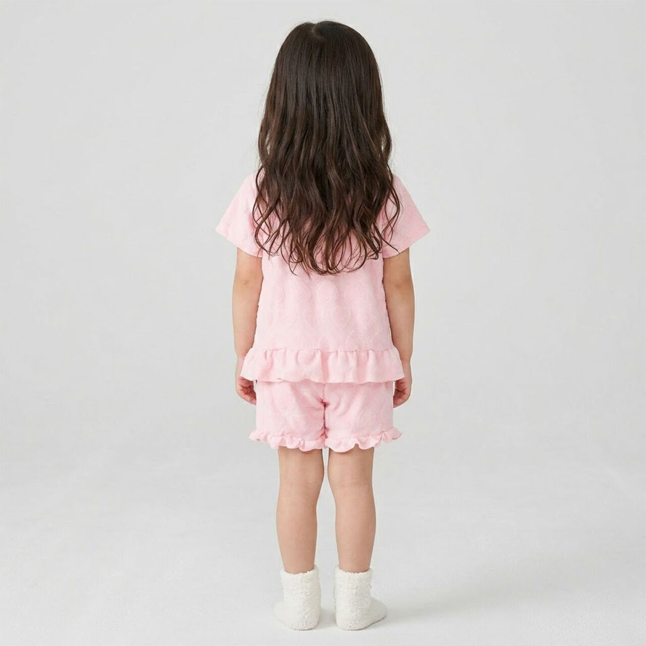 Jacquard Pile Loungewear Set,Pink, large image number 5