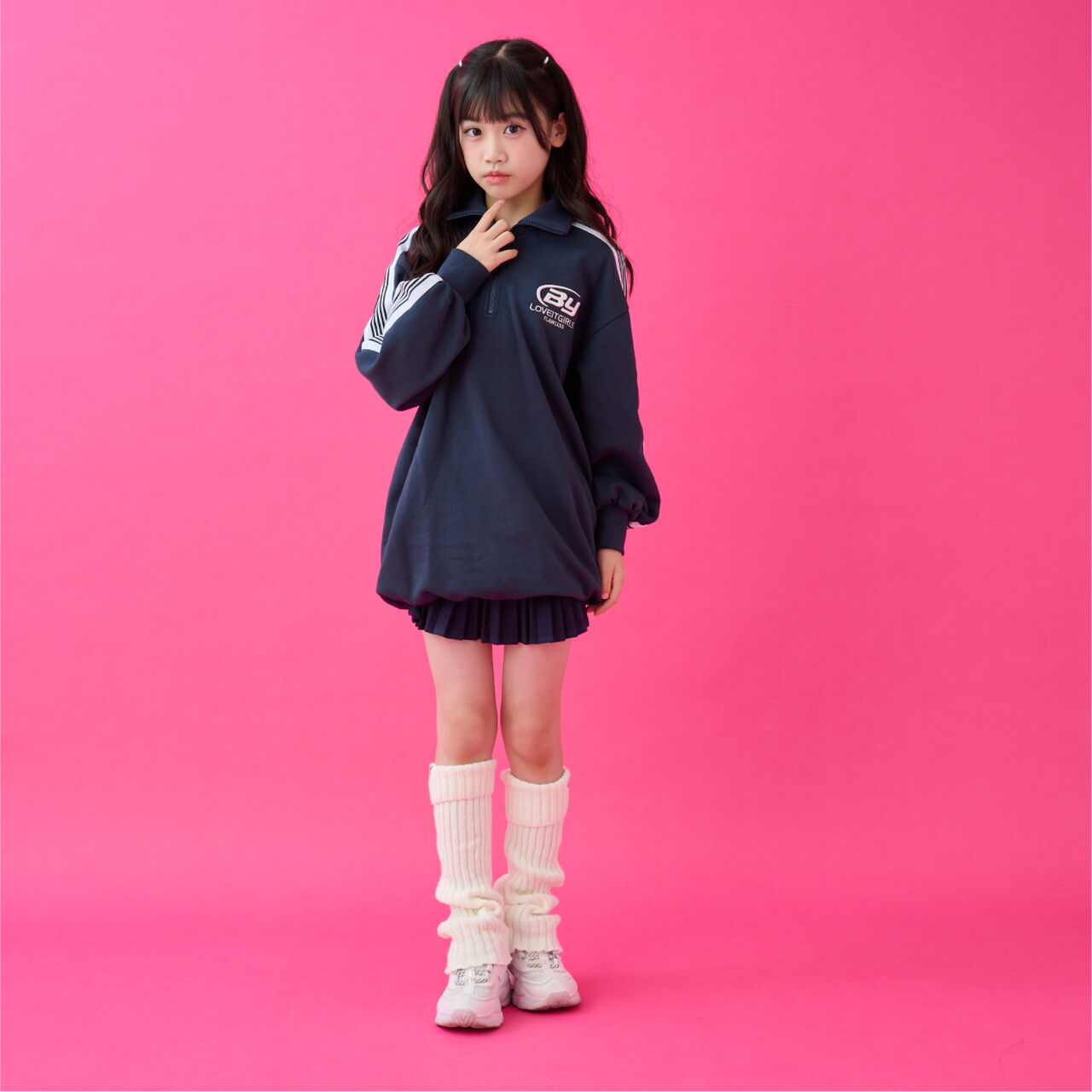 Half-Zip Tunic,Navy, large image number 2