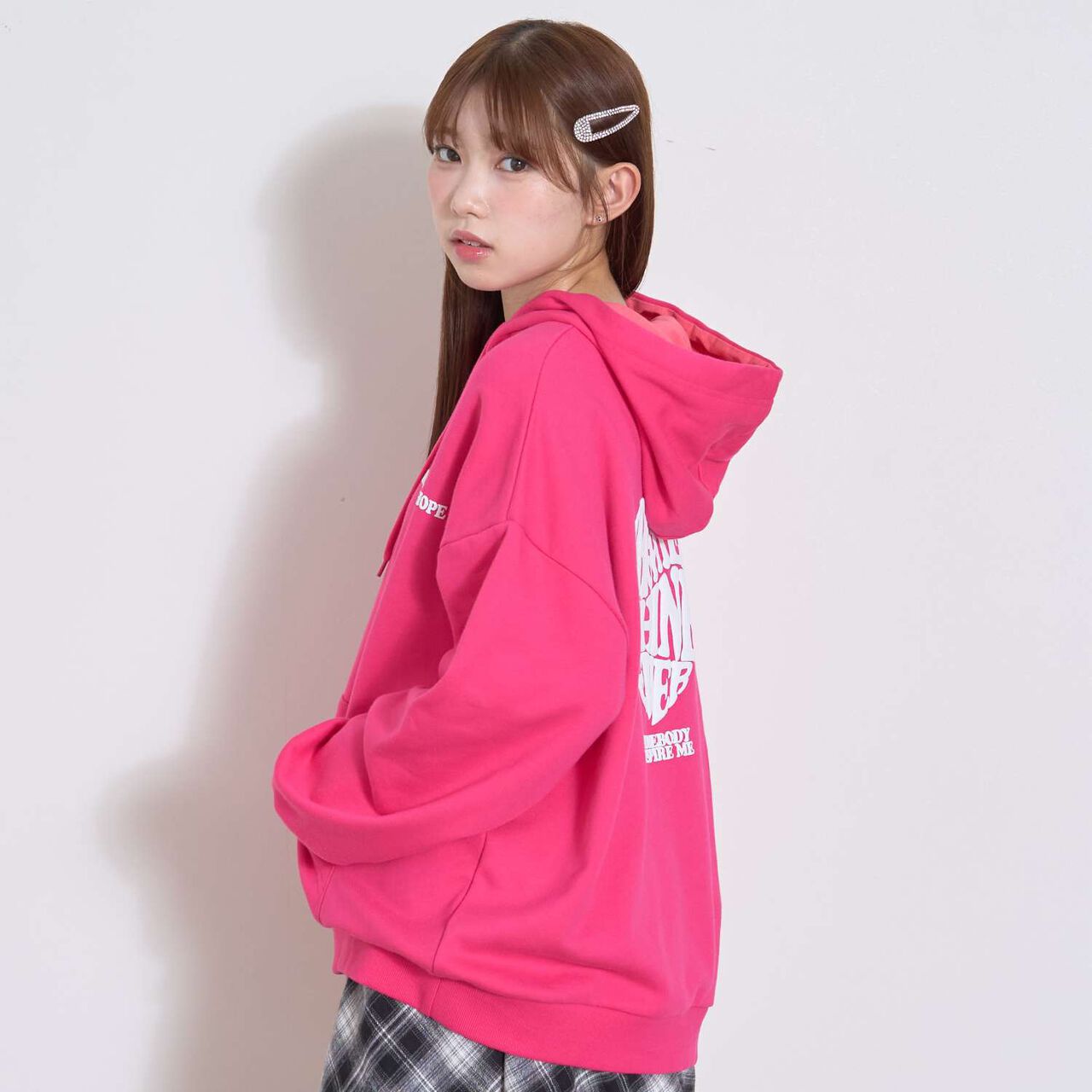 [Seconds Cute Top] LTXC Puffy Heart Loose Parka,Black, large image number 5