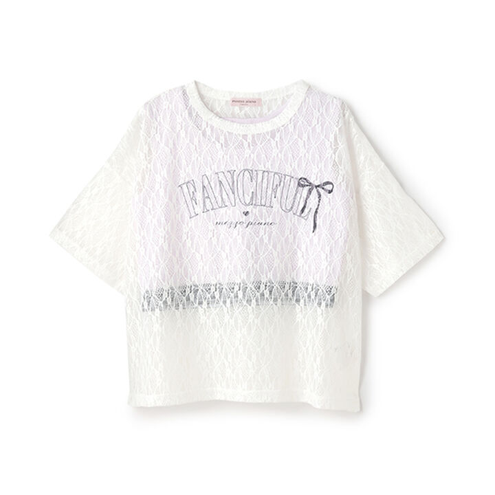 Lace Top & Tank Top Set,White, medium image number 5