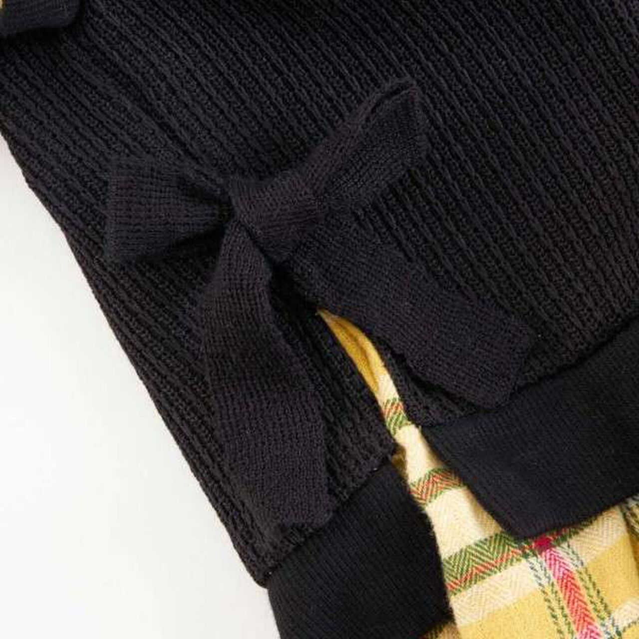 KP Layered Check One-Piece Dress [90-160],Black, large image number 12