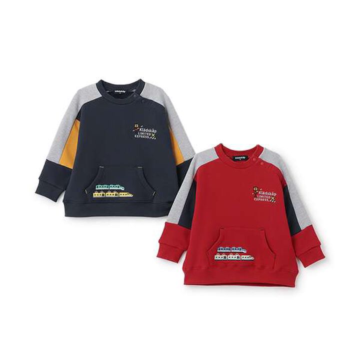 Train Embroidery Block Sweatshirt,Navy, medium image number 2