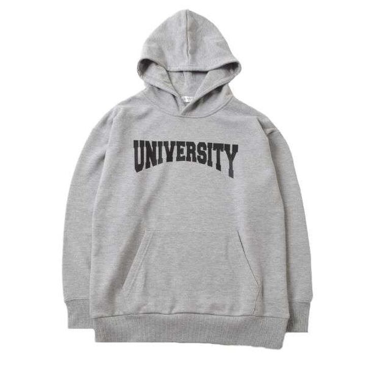 Fleece College Print Parka,Black, medium image number 11