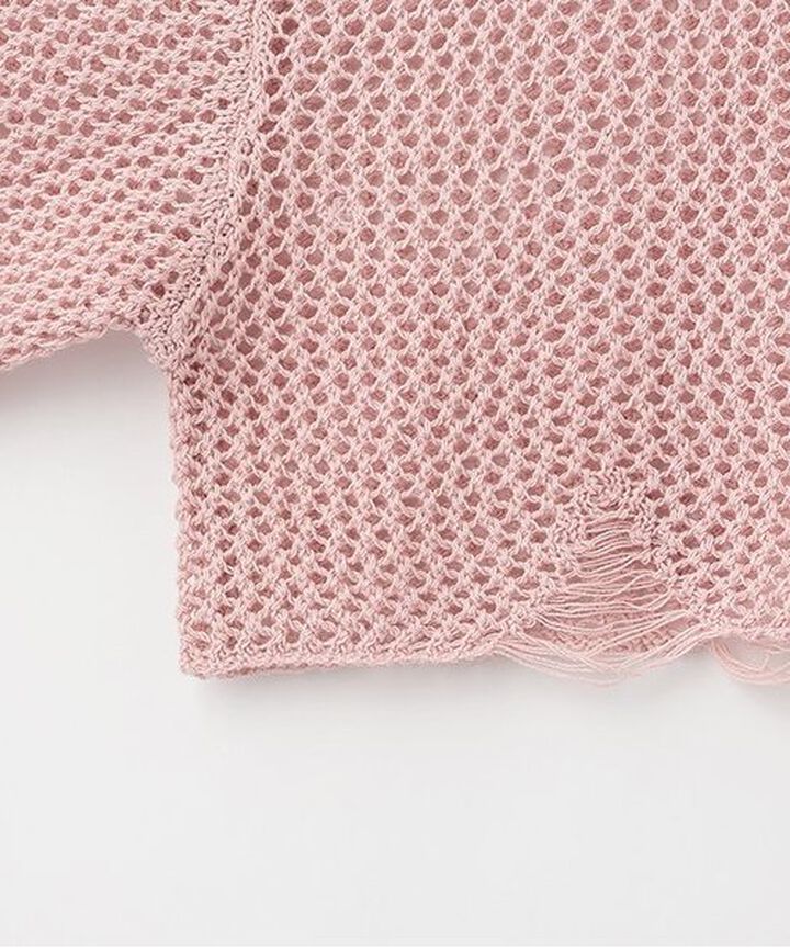 Damaged Mesh Knitwear,Ivory, medium image number 2