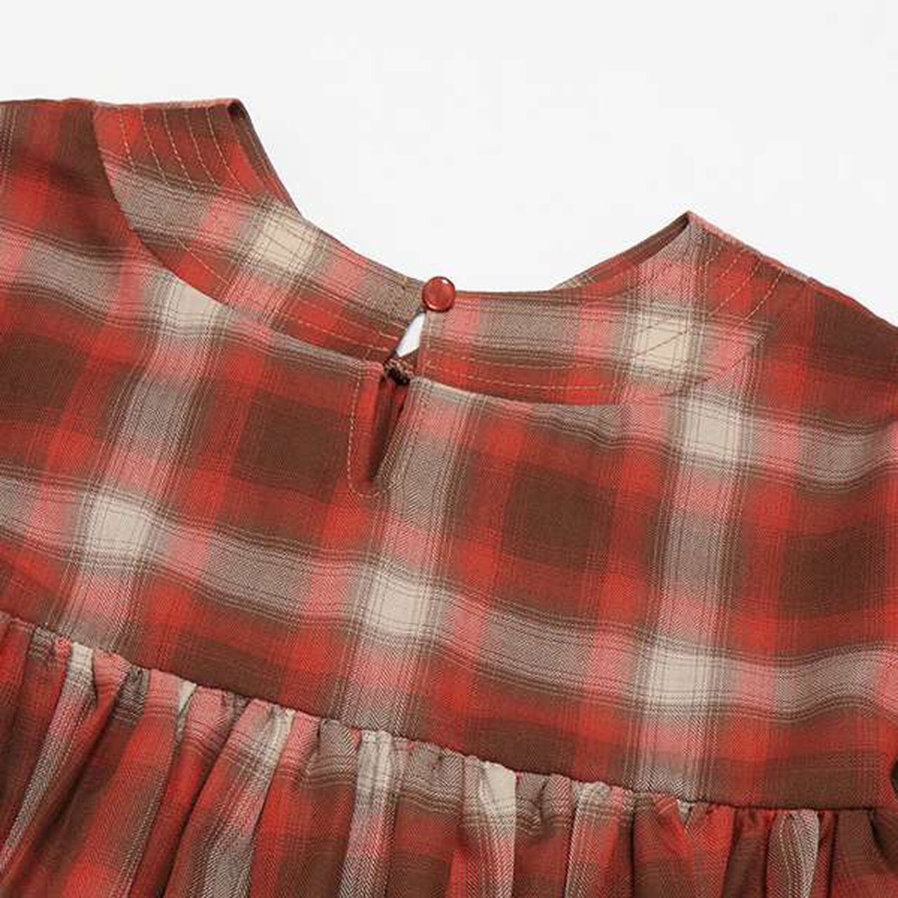 [Link] Ombre Check Volume Mini Dress,Black, large image number 8