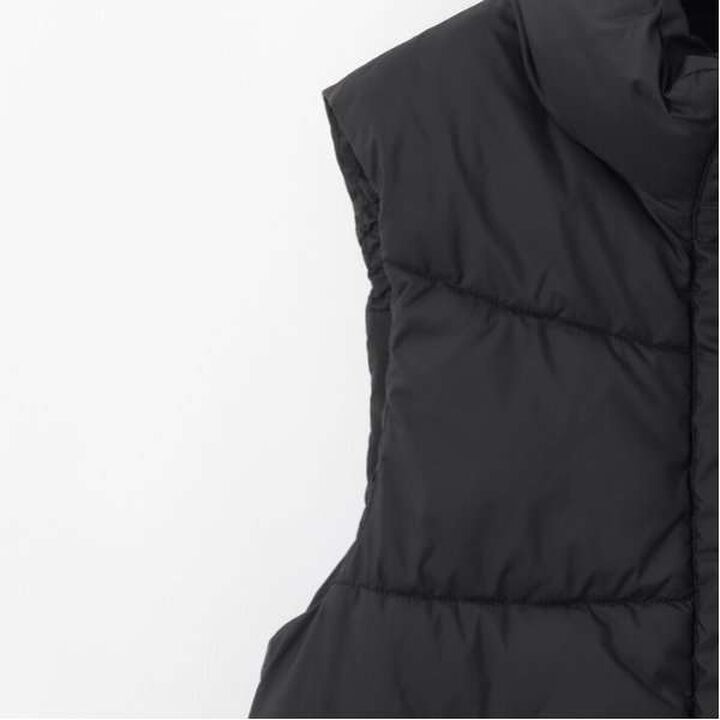 Water-Repellent Stand Collar Puff Vest,Black, medium image number 12