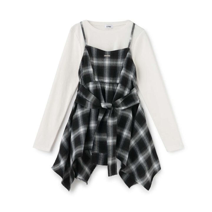 [LTXC] Quick-Dry Absorbent Checkered Camisole Tunic with Inner Lining,Ivory, medium image number 9