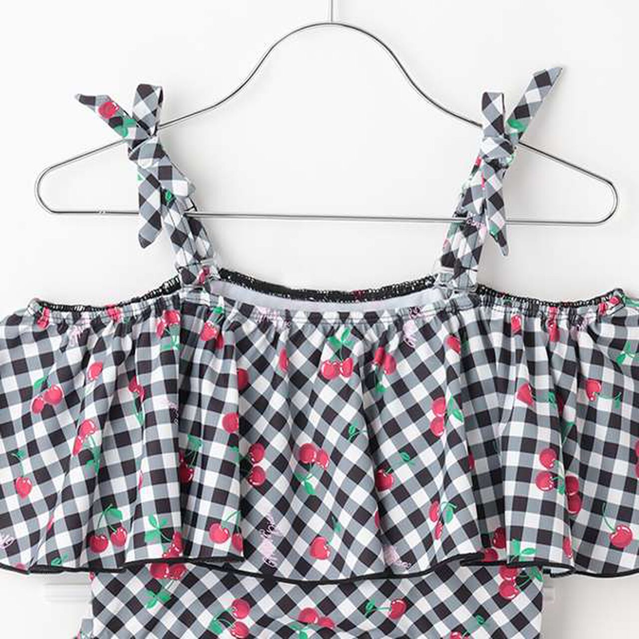 [SWIM] Cherry Pattern Frill Swimwear (2 WAY),Black, large image number 3