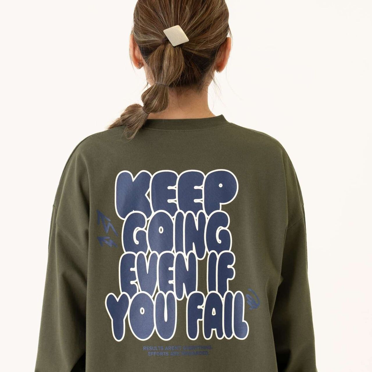 [Parent-Child Matching] [DAD] Neon Color Logo Long Sleeve T-Shirt,White, large image number 8
