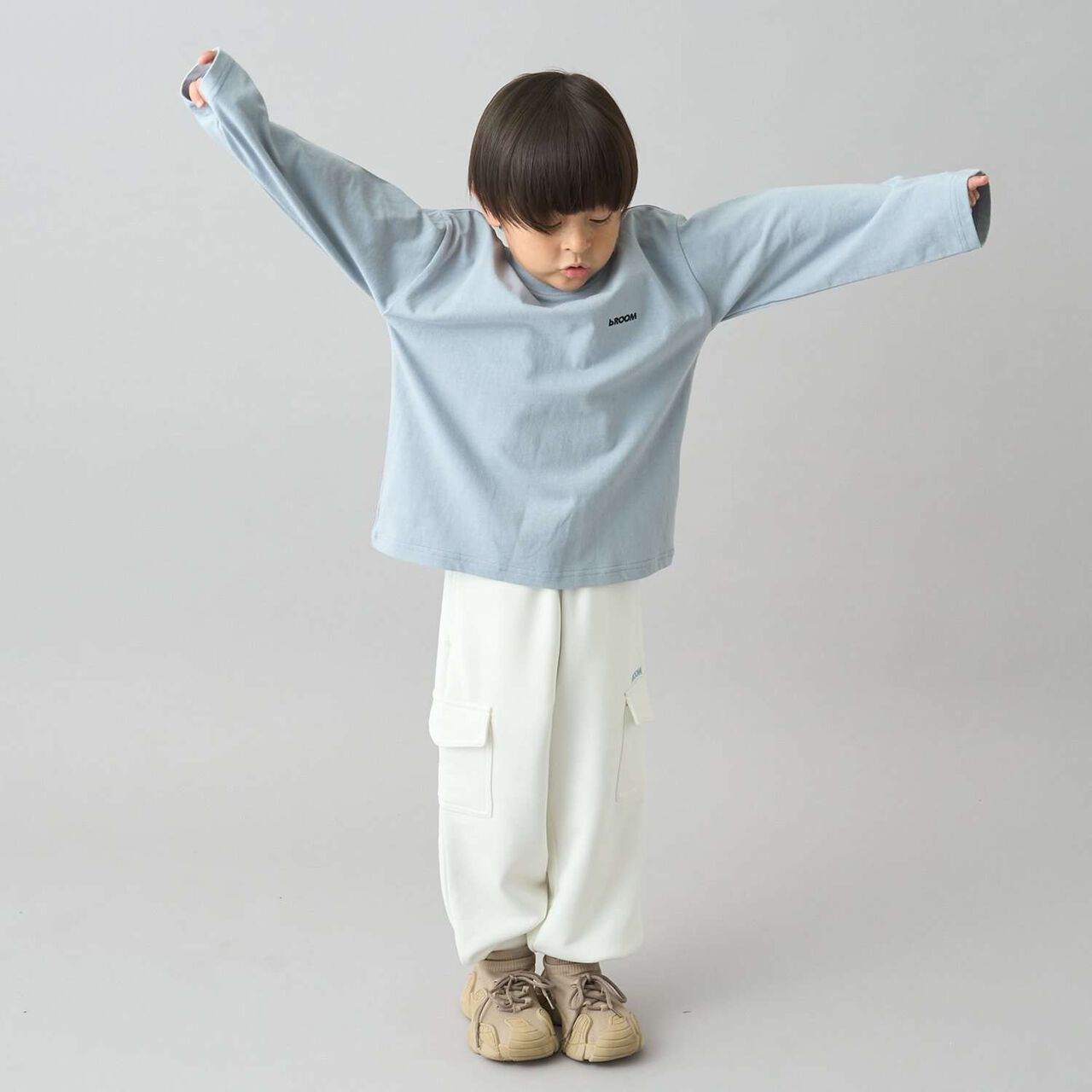 [Daily Standard Wear] Oversized Simple Design Long-Sleeve T-Shirt with Accent,Ivory, large image number 29
