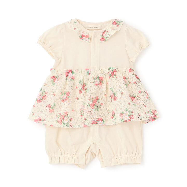 Wild Strawberry Lace Short All-in-One [Organic] [Made in Japan],, medium
