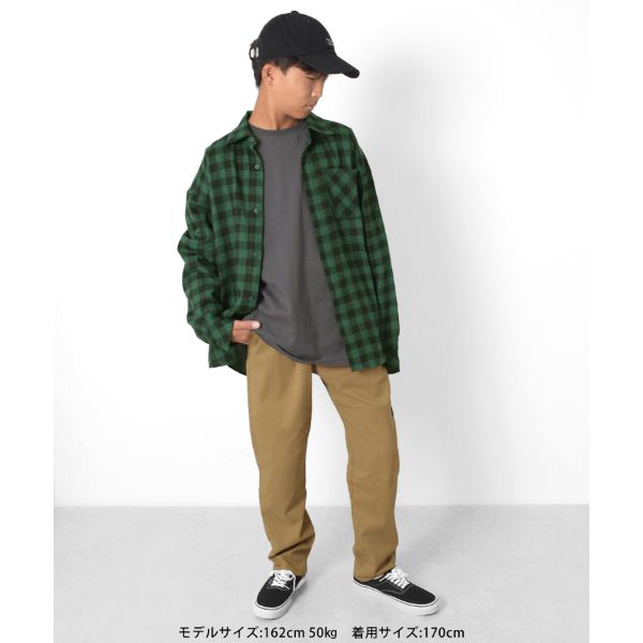 [Adult Size Available] Color Twill Double Knee Pants,Black, large image number 7