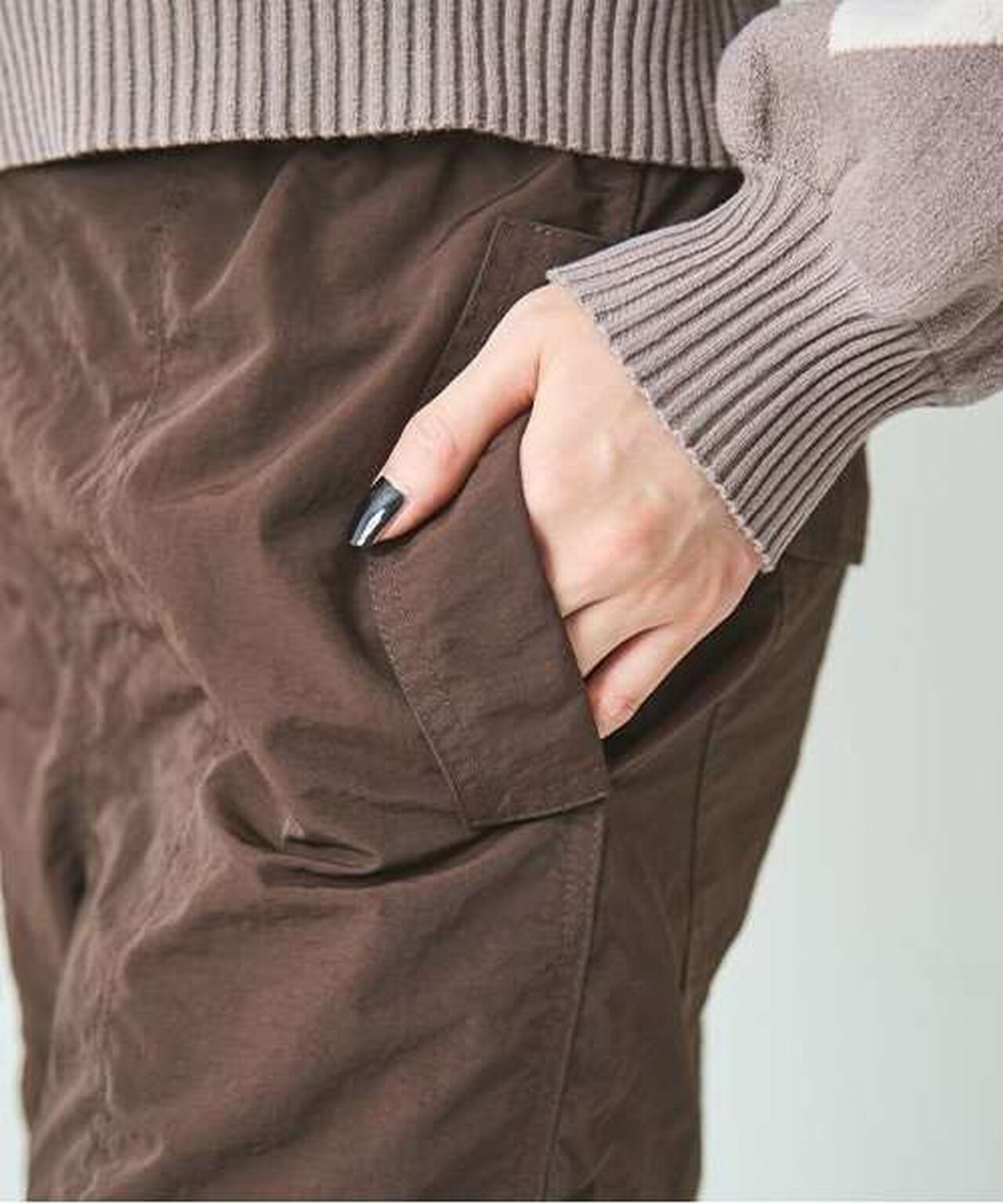 Shirred Wide Pants,Navy, large image number 19