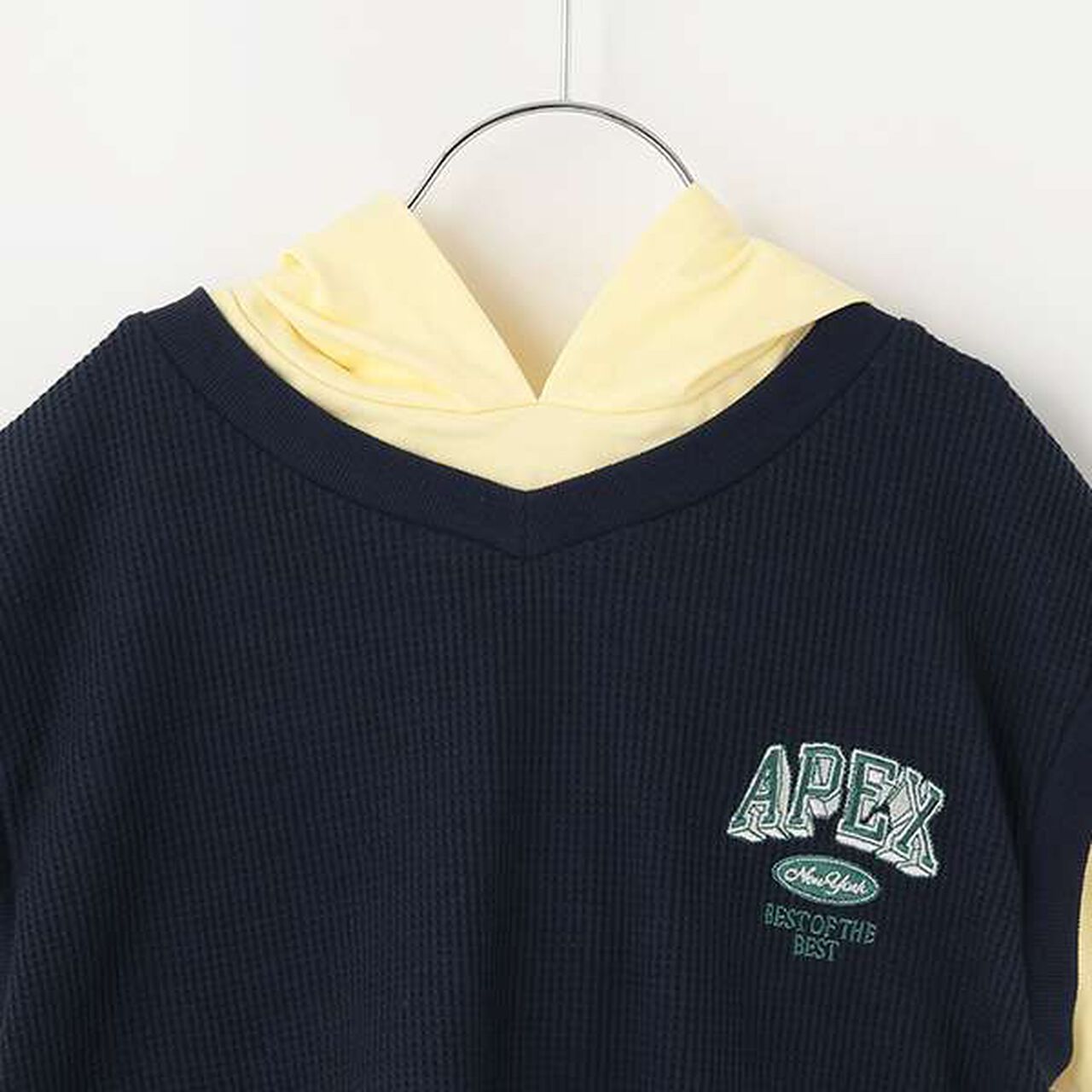 Layered Short-Sleeve Hoodie Vest,Top gray, large image number 8