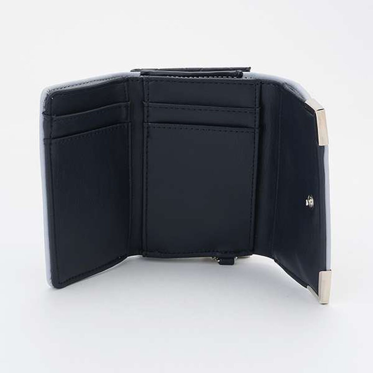 All-Over Pattern Ribbon Embossed Mini Wallet,Light blue, large image number 4