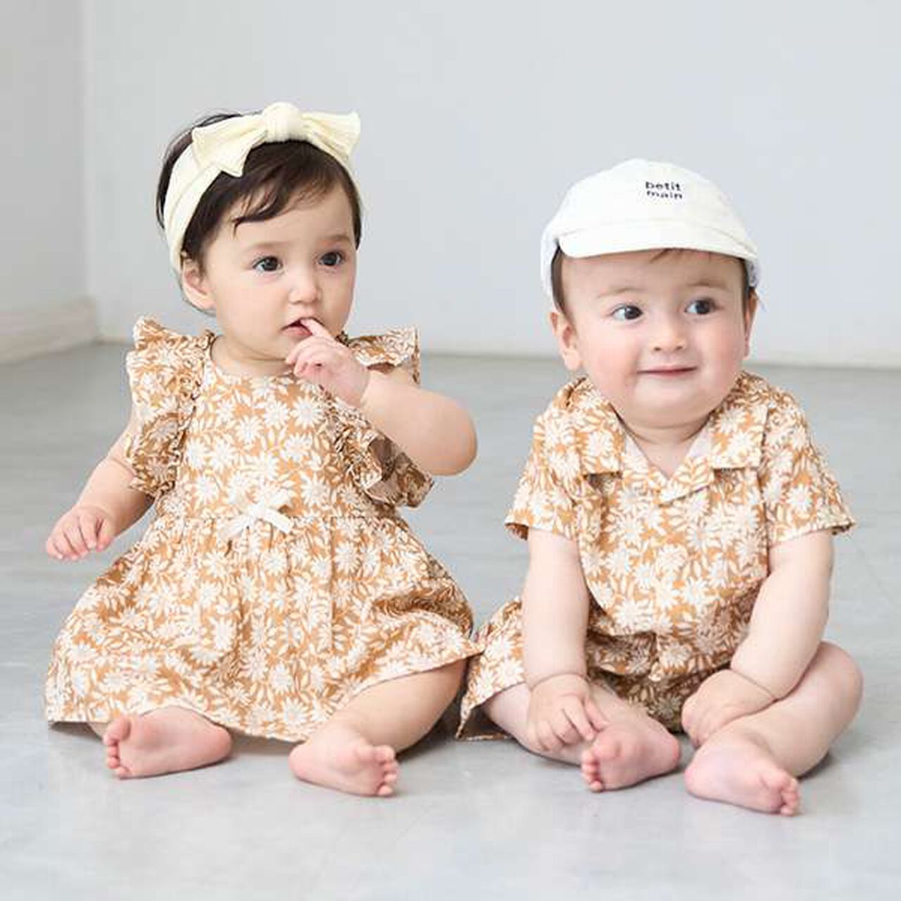 [Link] All-Over Pattern Shirred One-Piece Dress (Kids Size),Light beige, large image number 8