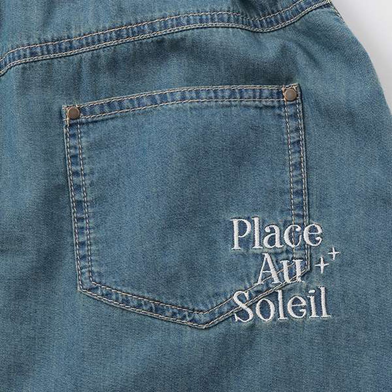 Layered Denim Skirt with Inner Pants,Light blue, large image number 7