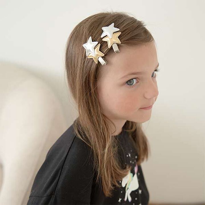 Sparkling Star Hair Clip Set,Silver, medium image number 8