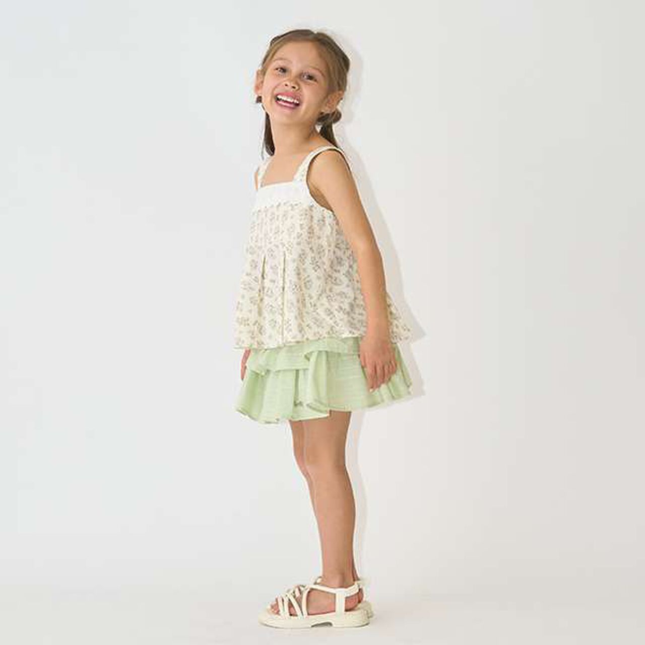 Pattern Assorted Peplum Camisole,Sax blue, large image number 2