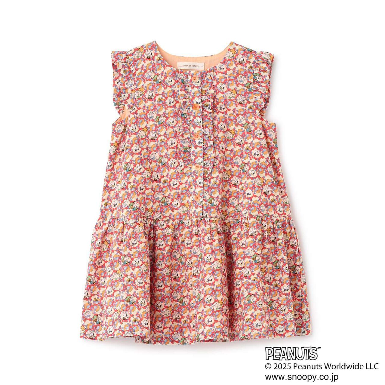 [PEANUTS] Frill Jumper Skirt,Red, large image number 0