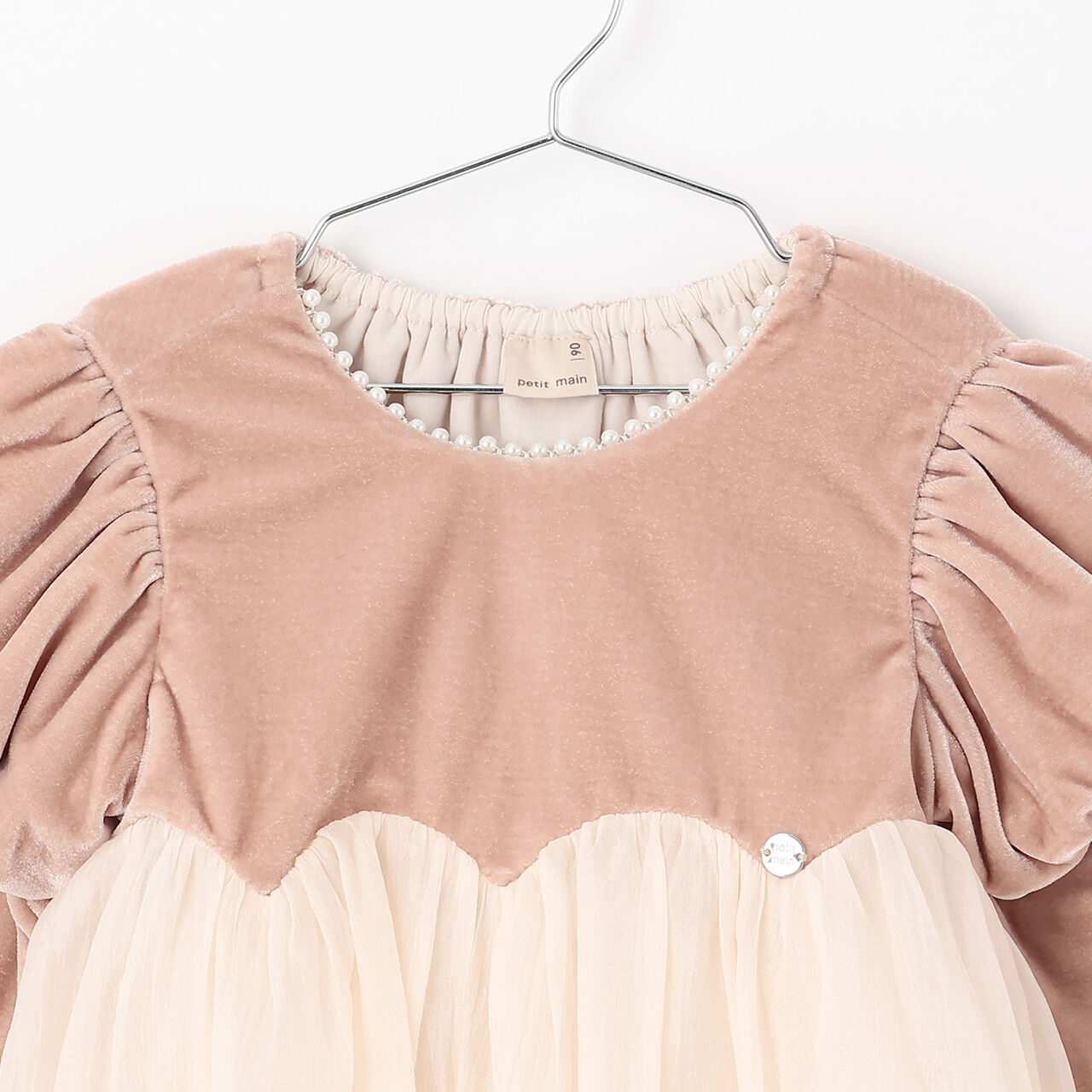 Puff Sleeve Chiffon One-Piece Dress,Black, large image number 2