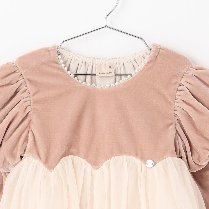 Puff Sleeve Chiffon One-Piece Dress,Black, medium image number 2