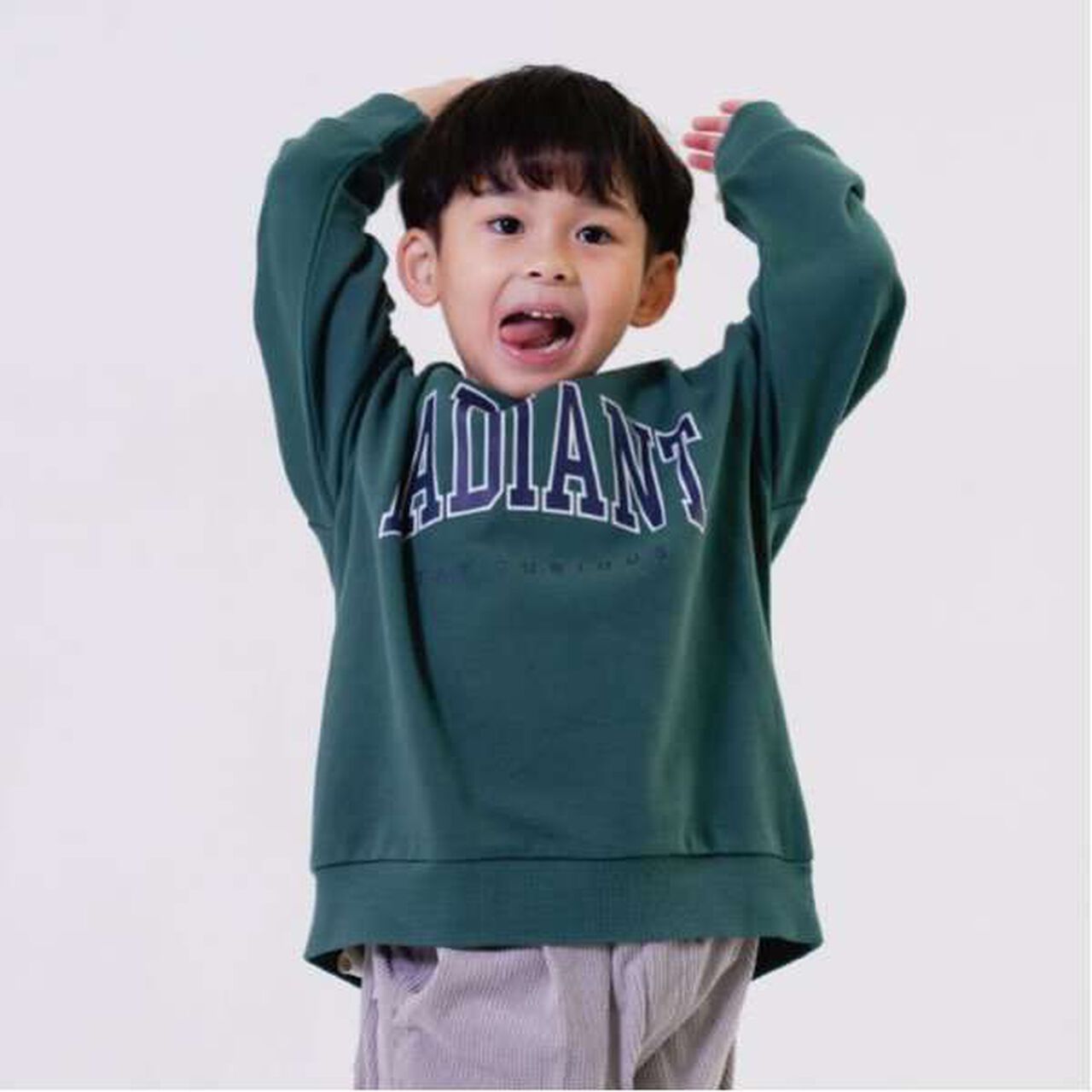 Assorted Logo Print Wide Sweatshirt,Yellow, large image number 18