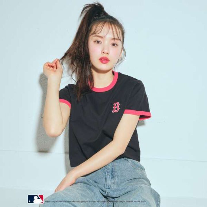 [MLB] Quick-Dry Cropped T-Shirt,Black, medium image number 0