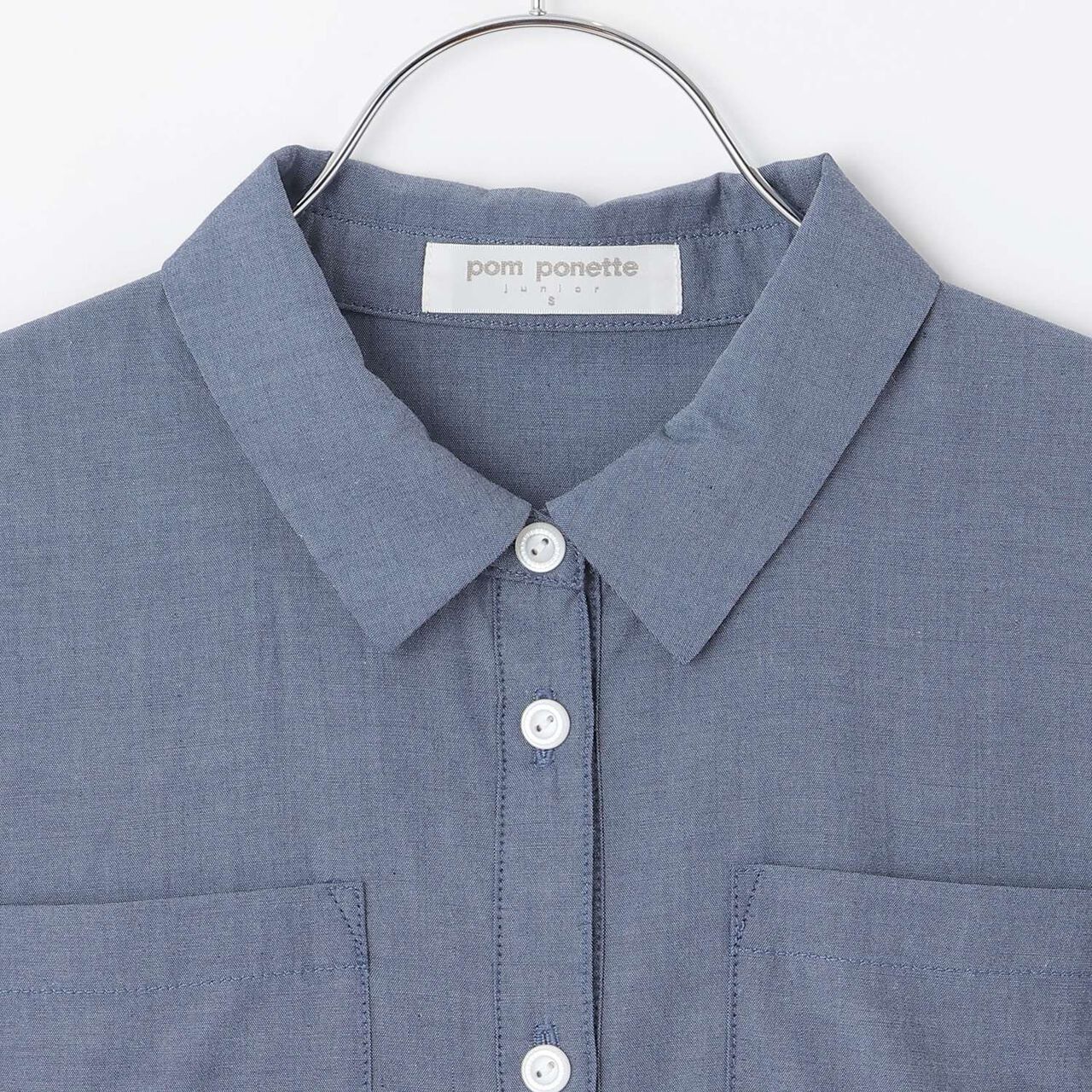 [130cm] Side Ribbon Shirt Dress,Navy, large image number 2